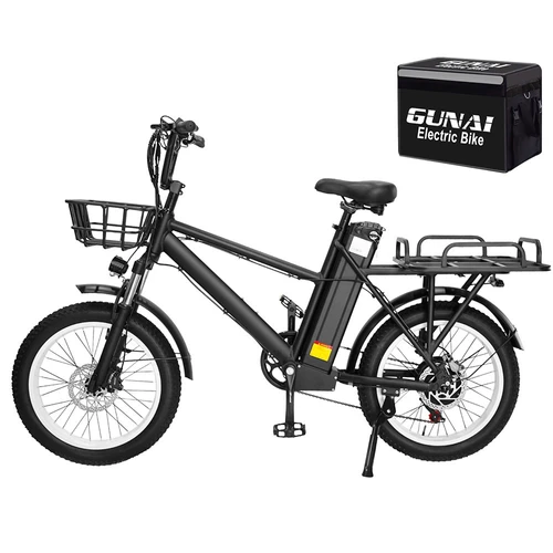 Bicicleta de carga eléctrica GUNAI GN66 20 pulgadas 48V 28Ah 45km/h 1000W Motor