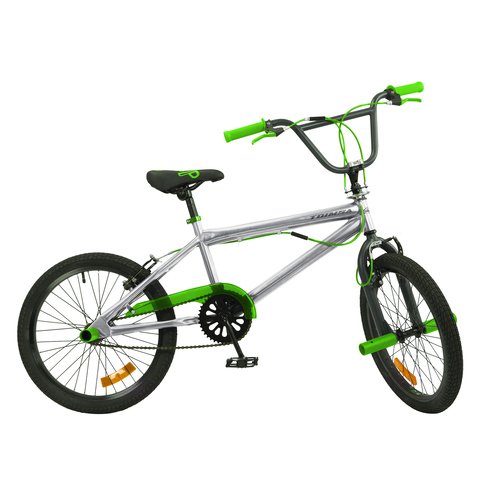 Bicicleta 20 BMX Free Style con rotor, color gris y verde, TOIMSA...