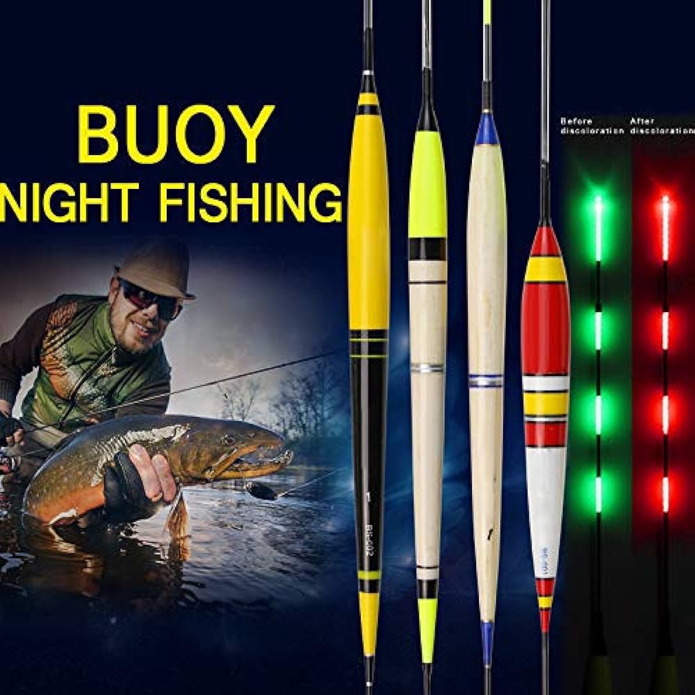 Lanbowo 3Pcs Flotador de Pesca LED Inteligente Noche de Pesca Boya Electrónica Luminoso Flotadores de Pesca Boyante Luminoso Pesca Boyas Gomas Pesca...