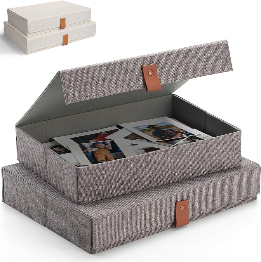 Amazon.com: Cajas decorativas de almacenamiento de fotos con tapas ...