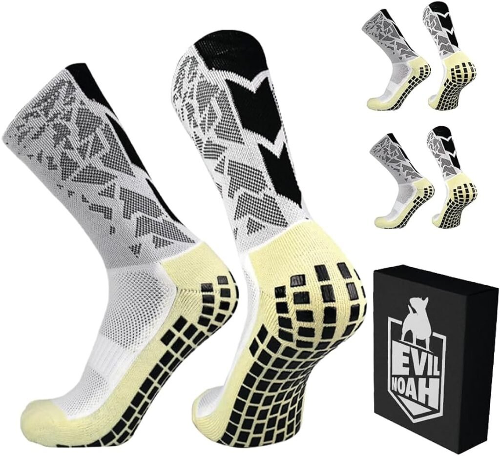 EVIL NOAH 2 pares calcetines antideslizantes hombre y mujer-medias compresion-socks para deporte crossfit running gim yoga pilates futbol padel...