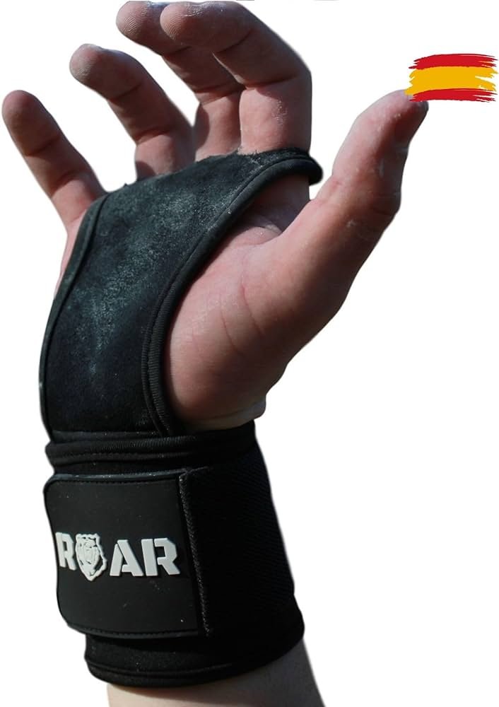 Roar® Calleras para Gimnasio Hombre, Calleras Mujer, Guantillas Gimnasio, Calleras Gimnasia artistica, Hand Grips, Callera Calistenia,Cuero Sintético, ...