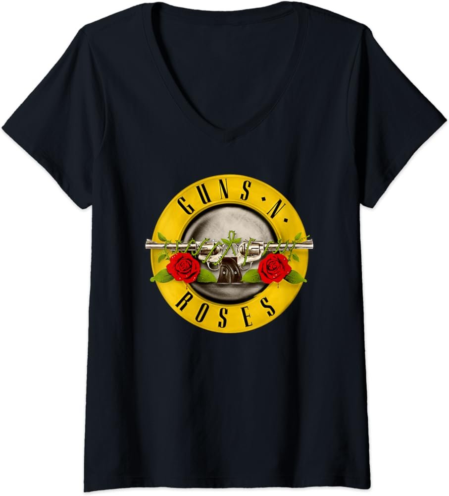 Amazon.com: Camiseta Guns N' Roses con cuello en V para mujer ...