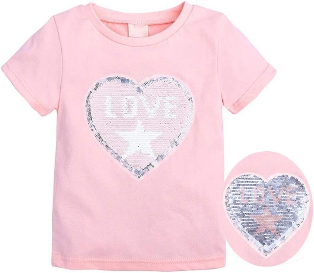 Amazon.com: Amberetech Camisetas de lentejuelas para niñas de 1 a ...