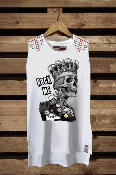 CAMISETA DE MUJER ROCK ME BLANCA