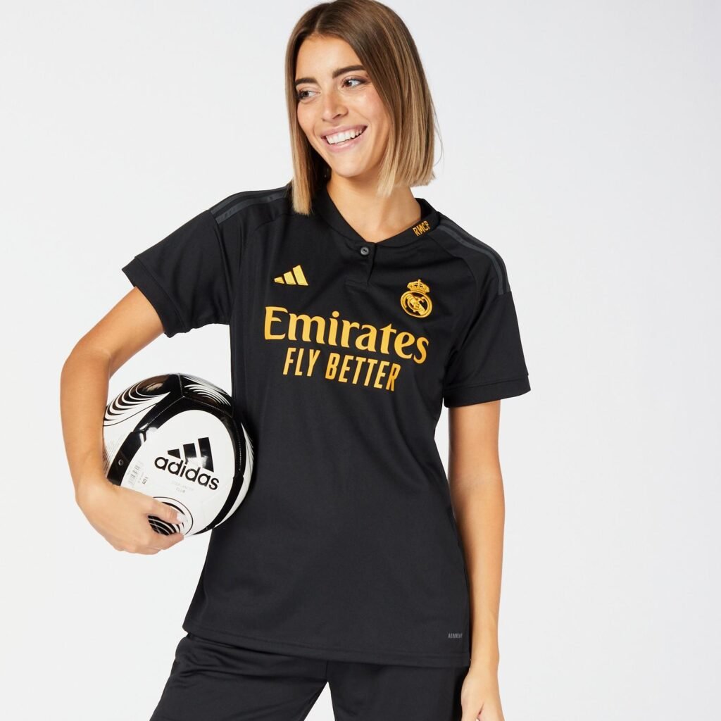 Camiseta Real Madrid - Negro - Camiseta Fútbol Mujer |