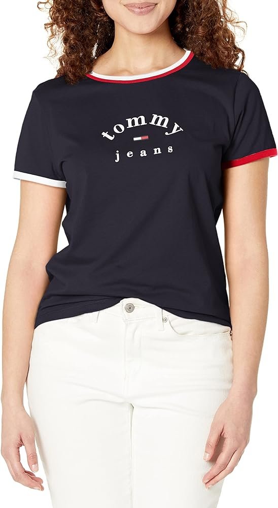 Amazon.com: Tommy Hilfiger Camiseta estampada de algodón para ...