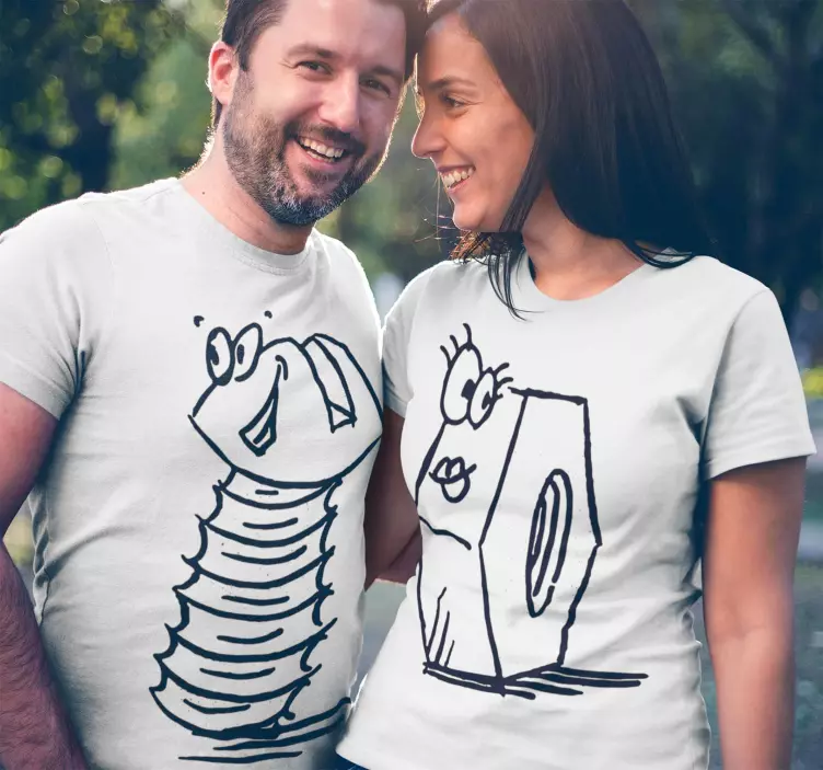 Camisetas para parejas tuerca y tornillo