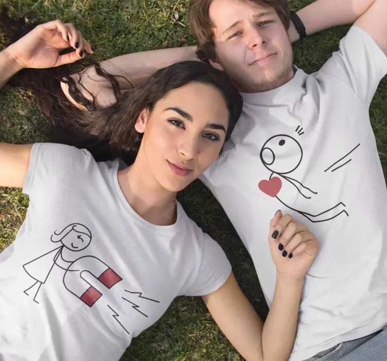 Camisetas para parejas imán corazón