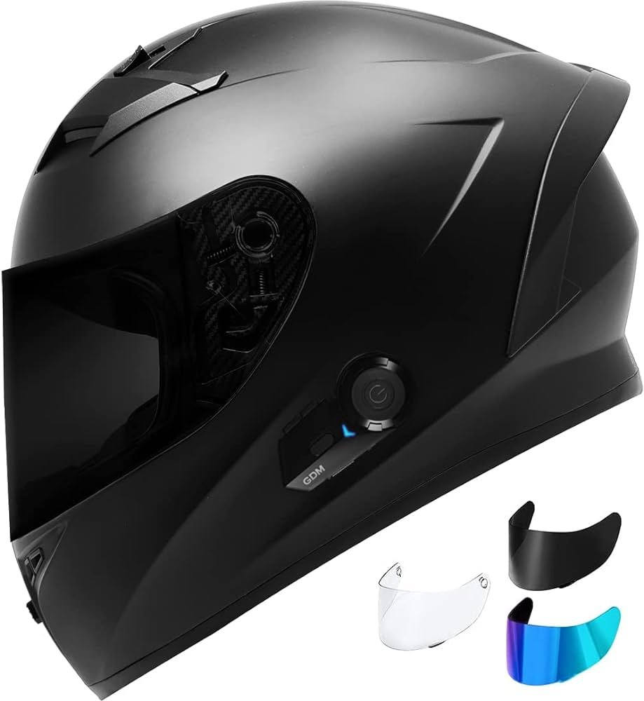 Amazon.com: Casco de motocicleta Bluetooth con escudos ...