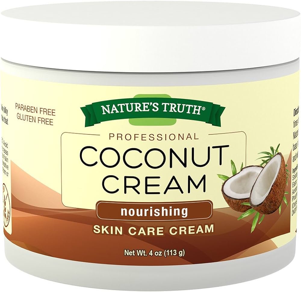 Natures Truth Natures Truth Crema de coco profesional Crema nutritiva para el cuidado de la piel, 4 onzas