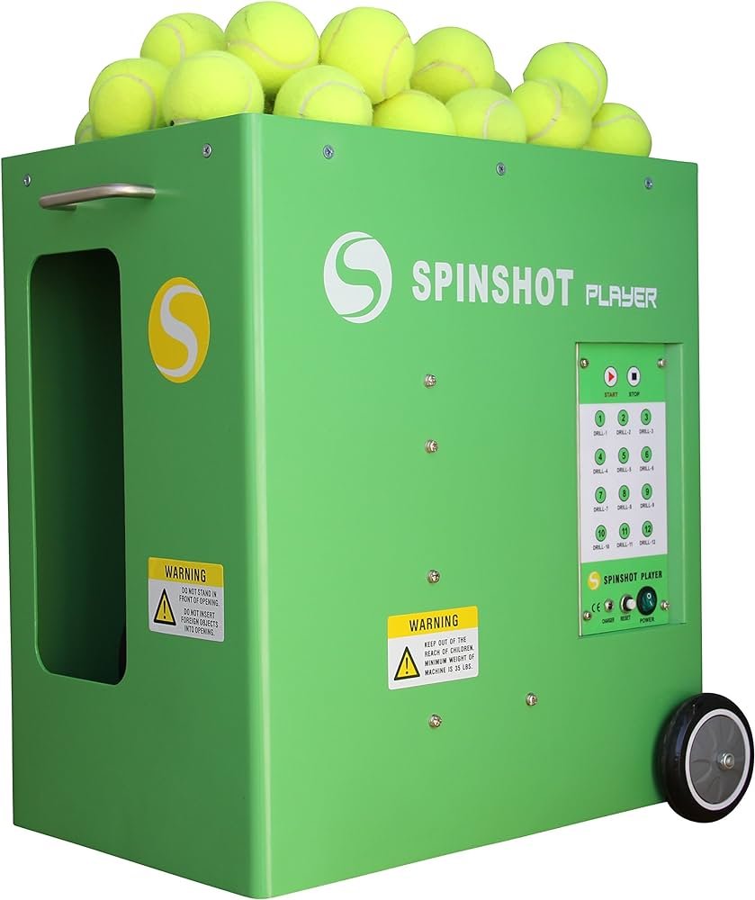 Spinshot-jugador pelota de tenis con una máquina compatible con ...