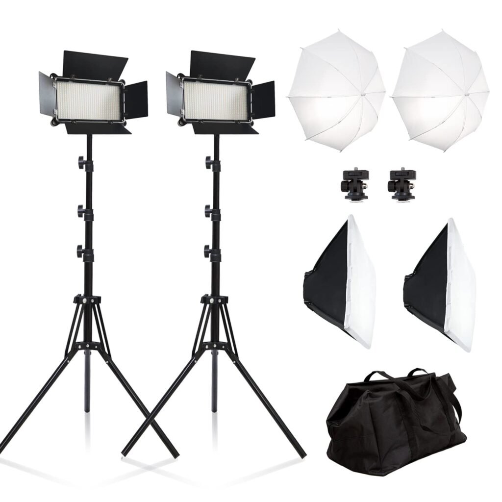 Amazon.com: ​Paquete de 2 kits de iluminación para estudio de ...