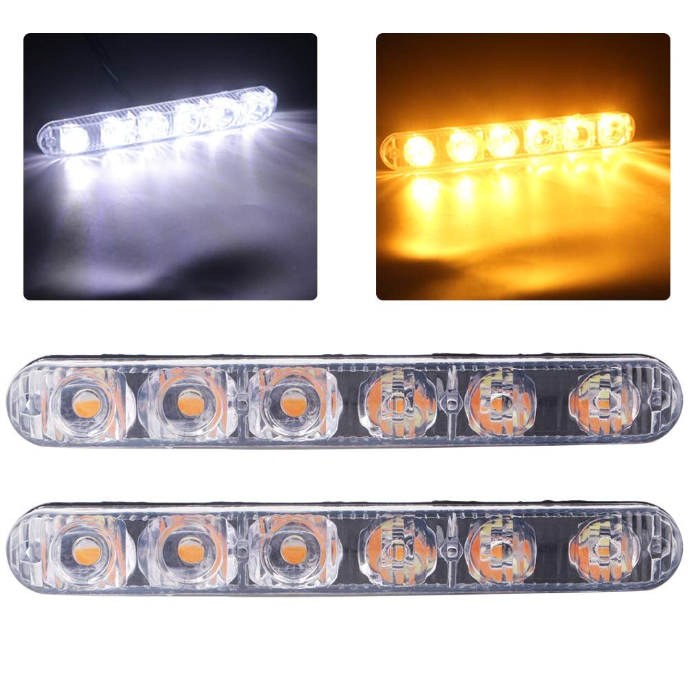 GLL Luces de circulación diurna superbrillantes de 12 V para coche, luz diurna universal, luz diurna para conducción, luz antiniebla LED para SUV, luz...