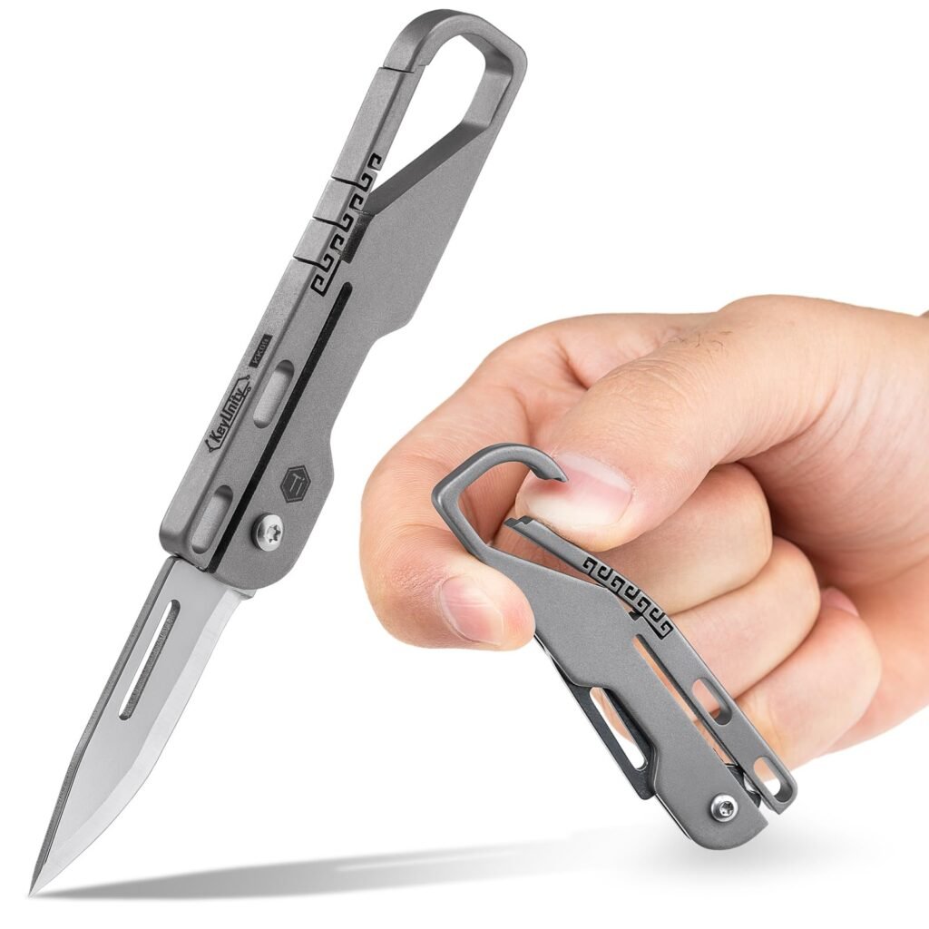 KeyUnity Navaja plegable KK09 EDC, navaja multiusos de bolsillo de...