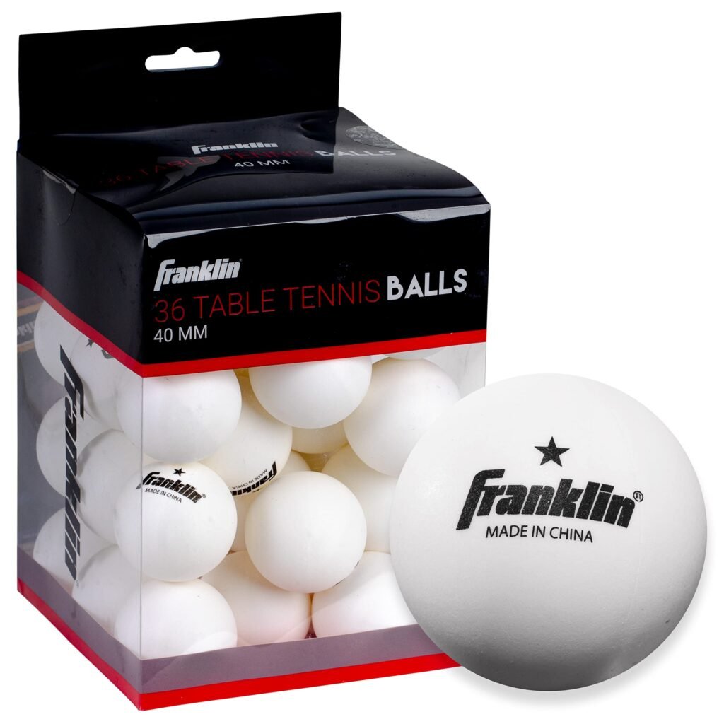 Franklin Sports Pelotas de ping pong, tamaño oficial y peso blanco, pelotas de tenis de mesa de 1.575 pulgadas, pelotas de ping pong profesionales de...