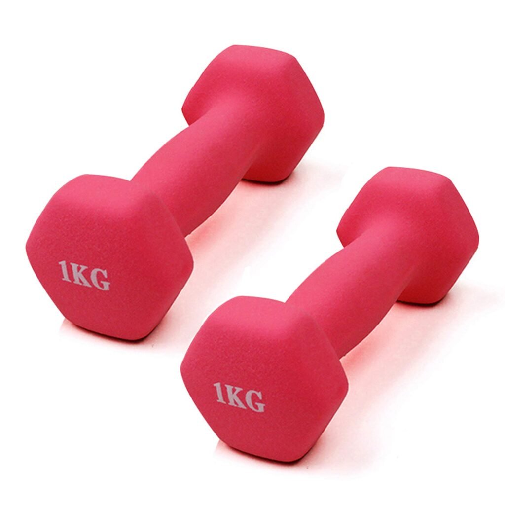 1kg Juego de Mancuernas Fitness Mancuernas Antideslizantes de Superficie Esmerilada para Hombres y Mujeres Ejercicio Pesas Deportivas Equipo de...