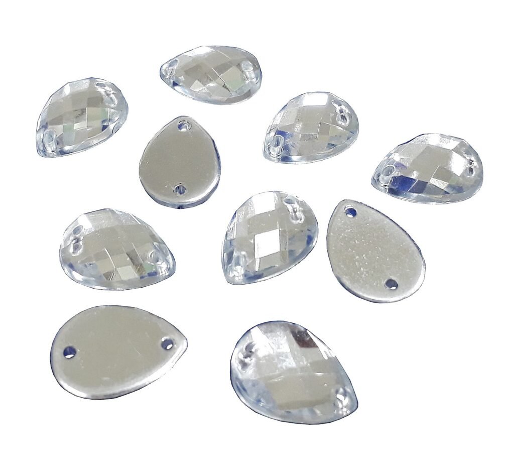 Perlin Juego de 100 piedras brillantes para coser, 14 x 10 mm ...