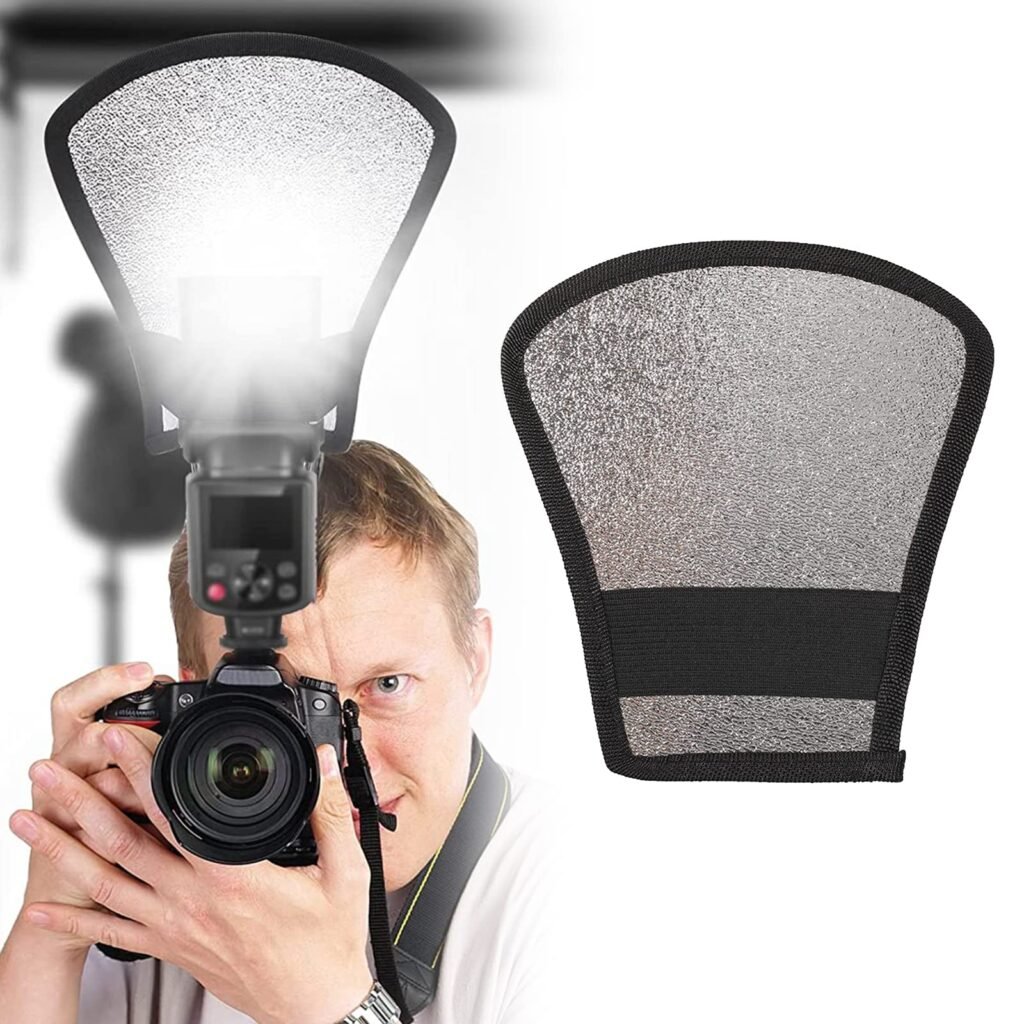 Reflector Difusor, Reflector Blanco, Difusor de Flash, Difusor de Flash Plateado, Flash Reflector, Softbox Difusor Flash Speedlite Cámara, Difusor de...