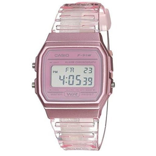 Casio Vintage CAF91WS4CF reloj rosa transparente casual para mujer ...