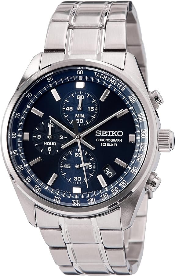 Seiko Reloj Analógico para Hombre de Cuarzo japonés con Correa en Acero Inoxidable SSB377P1