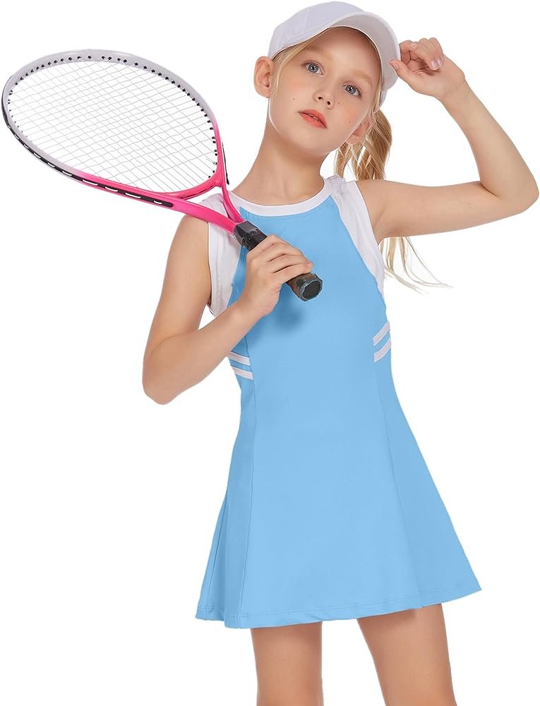 Amazon.com: Zaclotre Vestido de tenis para niñas, bonito traje de ...