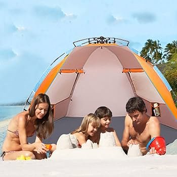 Amazon.com: Oileus - Tienda de campaña de playa XL para 4 personas ...