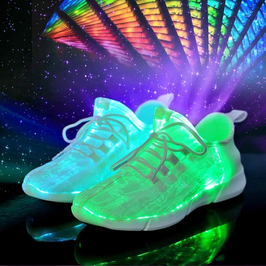 Hot Dingding Zapatos con luz LED para niñas y niños, zapatos de fibra óptica para niños, zapatillas de deporte LED con carga USB luminosas