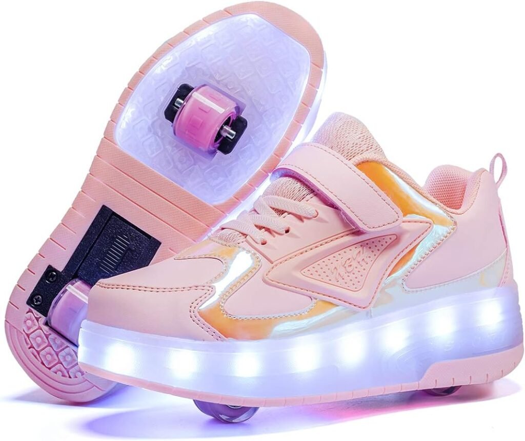 Amazon.com: Ylllu Zapatos de patinaje LED para niños con una sola ...